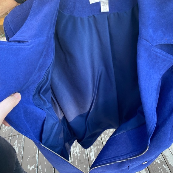 Blue faux suede Jacket - Picture 3 of 4